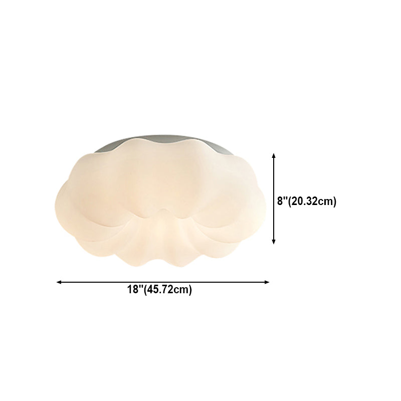 Metal Close to Ceiling Lamp Modern Style LED Cloud White Ceiling Lighting