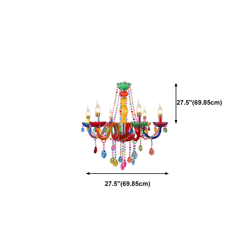 Nordic Multi Head Macron Chandelier Glass Pendant Lighting Fixtures for Bedroom