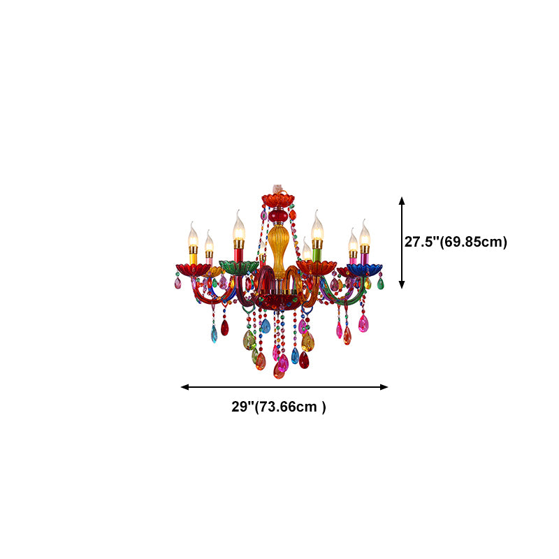 Nordic Multi Head Macron Chandelier Verre Pendre Éclairage pour chambre à coucher