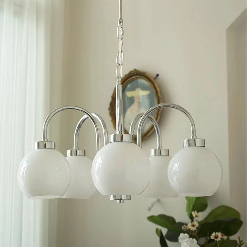 Modern Multi Head Glass Chandelier Light Fixtures Restaurant Hanging Chandelier