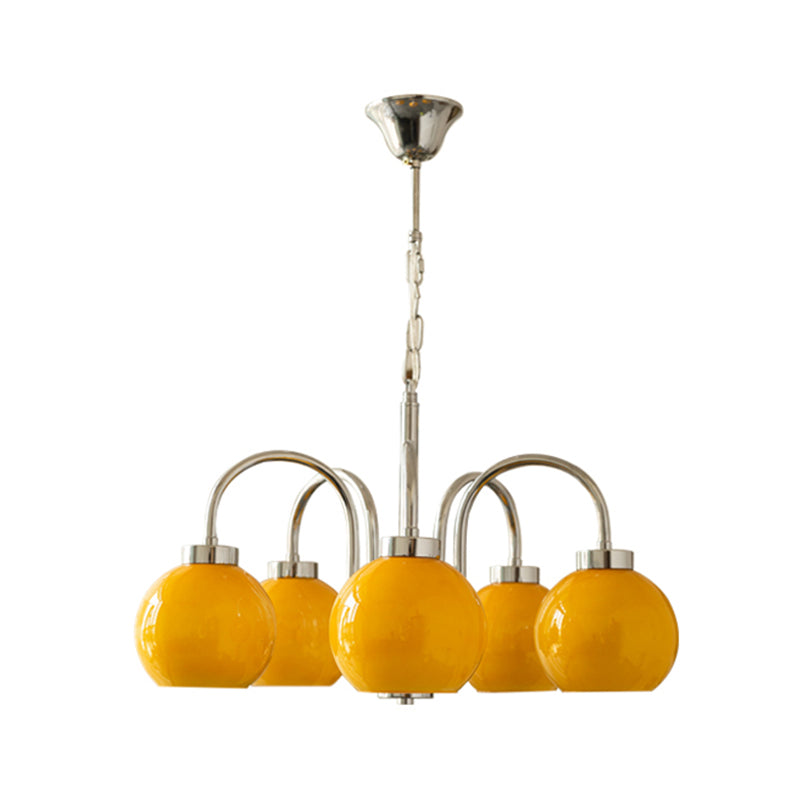 Modern Multi Head Glass Chandelier Light Fixtures Restaurant Hanging Chandelier