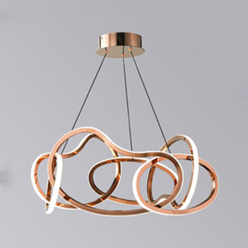 Linear Shape Chandelier Lamp Modern Multi Light LED Hanging Light for Bedroom