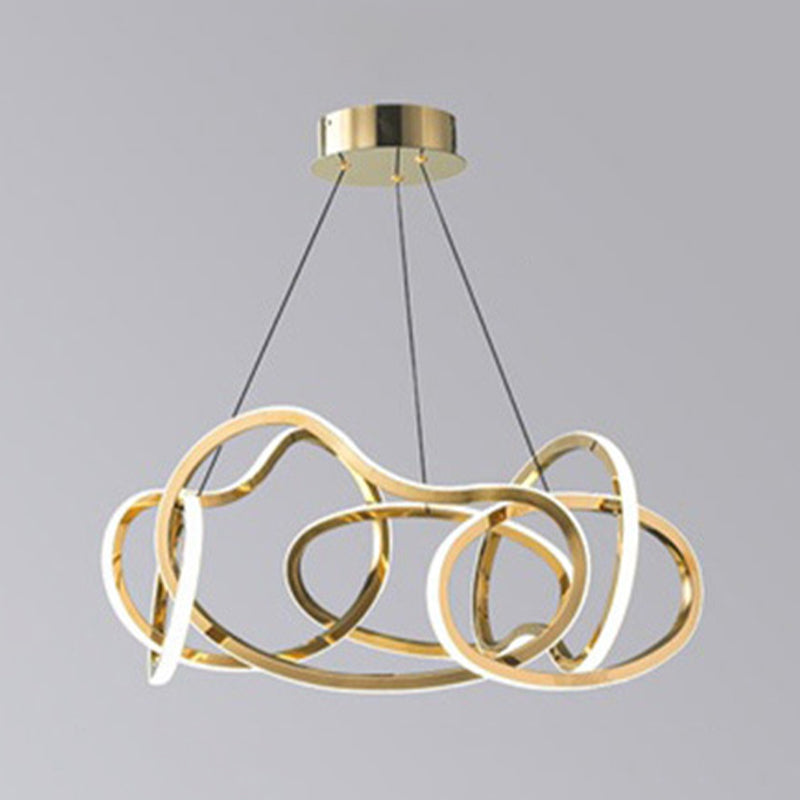 Linear Shape Chandelier Lamp Modern Multi Light LED Hanging Light for Bedroom