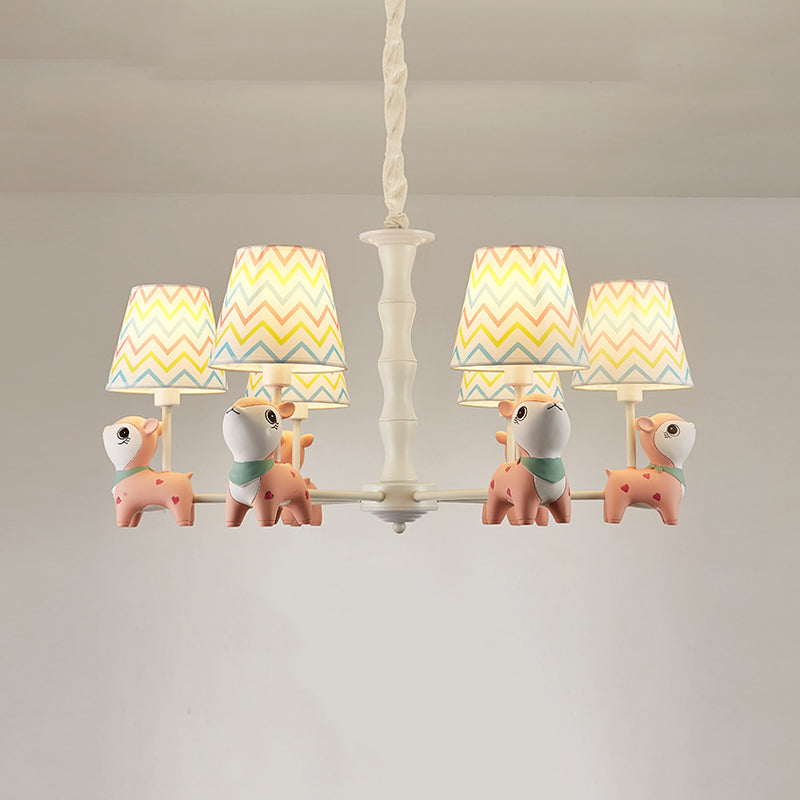 Nordic Style Macron Chandelier Pendant Multi-Head Fabric Chandelier Light for Living Room