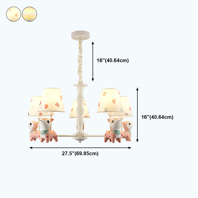 Nordic Style Macron Chandelier Pendant Multi-Head Fabric Chandelier Light for Living Room