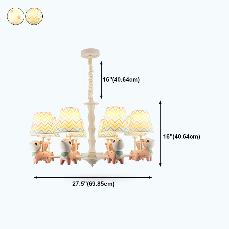 Nordic Style Macron Chandelier Pendant Multi-Head Fabric Chandelier Light for Living Room