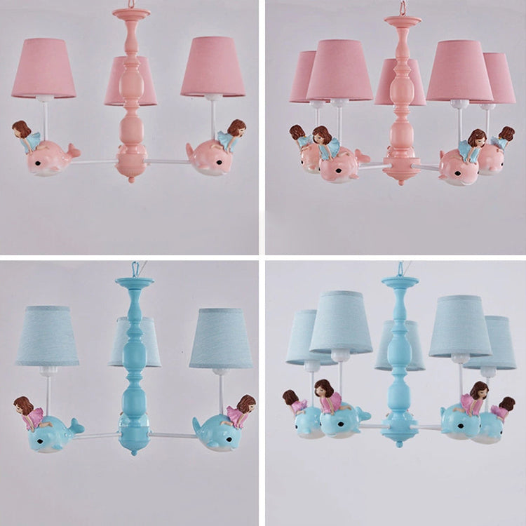 Multi Head Chandelier Light Nordic Macron Fabric Hanging Pendant for Living Room