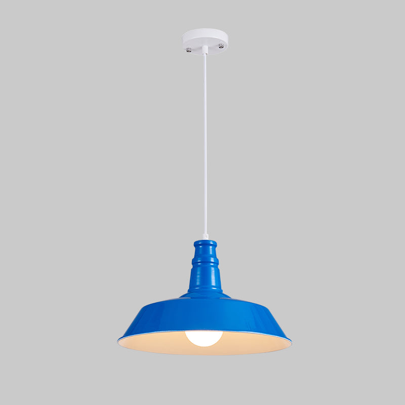 Lampada a sospensione a forma di fienile multicolore Metal industriale 1 ristorante Bulb Hanging Light