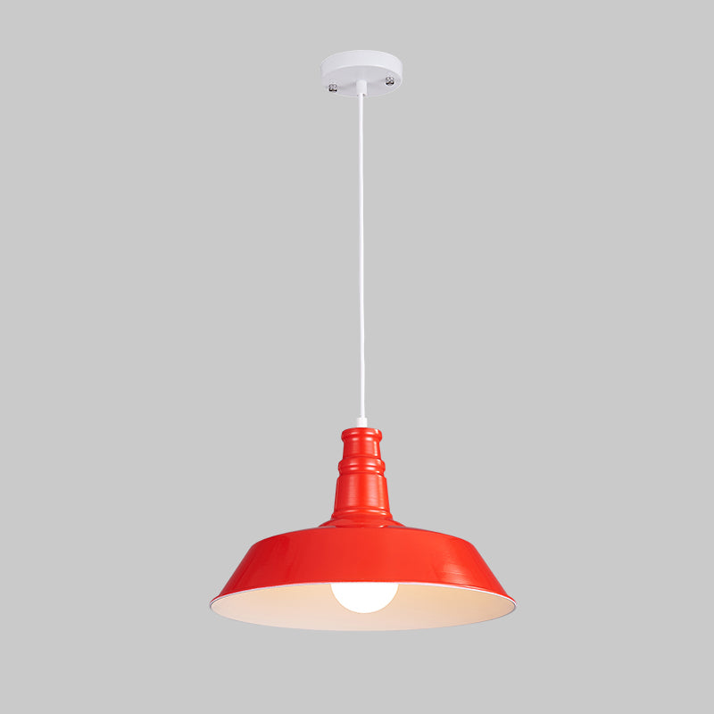 Lampada a sospensione a forma di fienile multicolore Metal industriale 1 ristorante Bulb Hanging Light