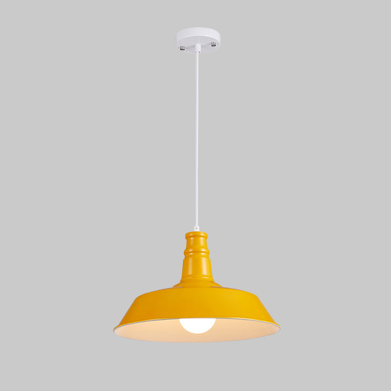 Lampada a sospensione a forma di fienile multicolore Metal industriale 1 ristorante Bulb Hanging Light