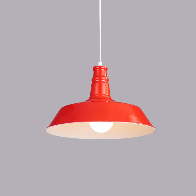 Lampada a sospensione a forma di fienile multicolore Metal industriale 1 ristorante Bulb Hanging Light