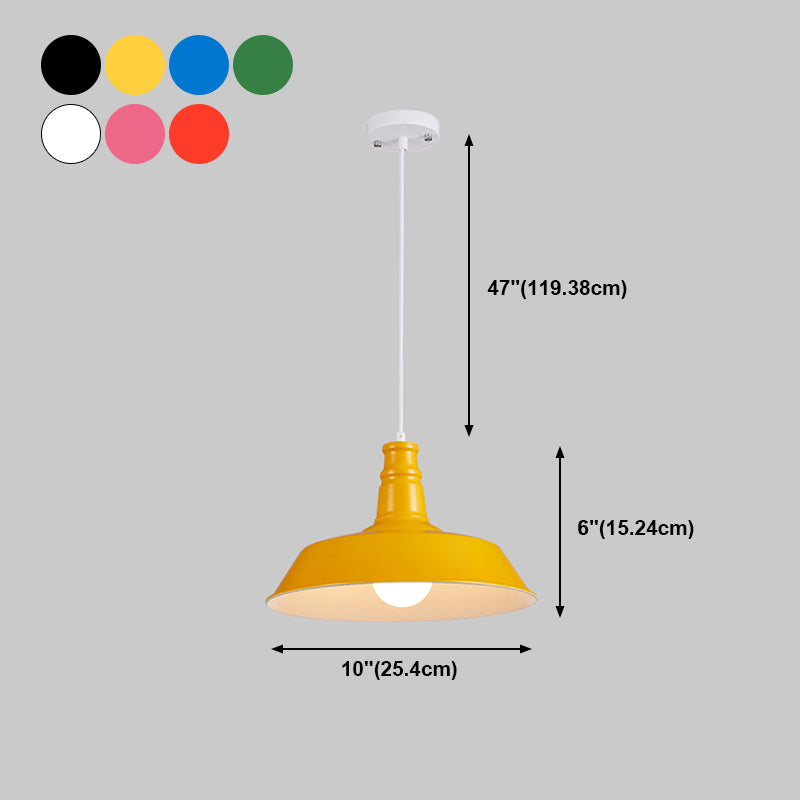 Lampada a sospensione a forma di fienile multicolore Metal industriale 1 ristorante Bulb Hanging Light