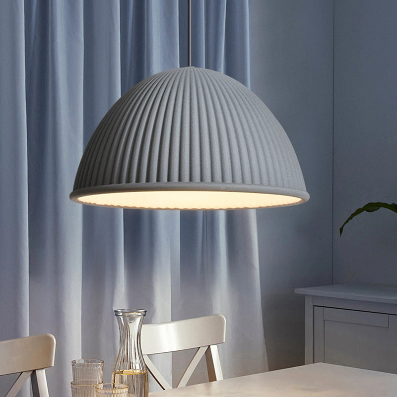 Salle à manger suspendue résine 1 ampoule de style macaron de style macaron en dôme