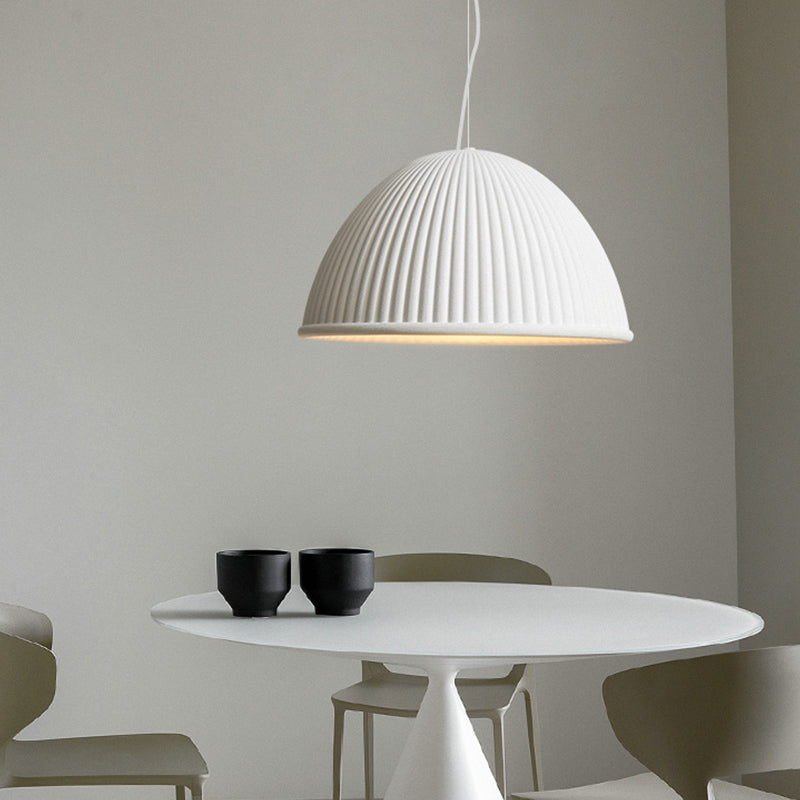 Salle à manger suspendue résine 1 ampoule de style macaron de style macaron en dôme