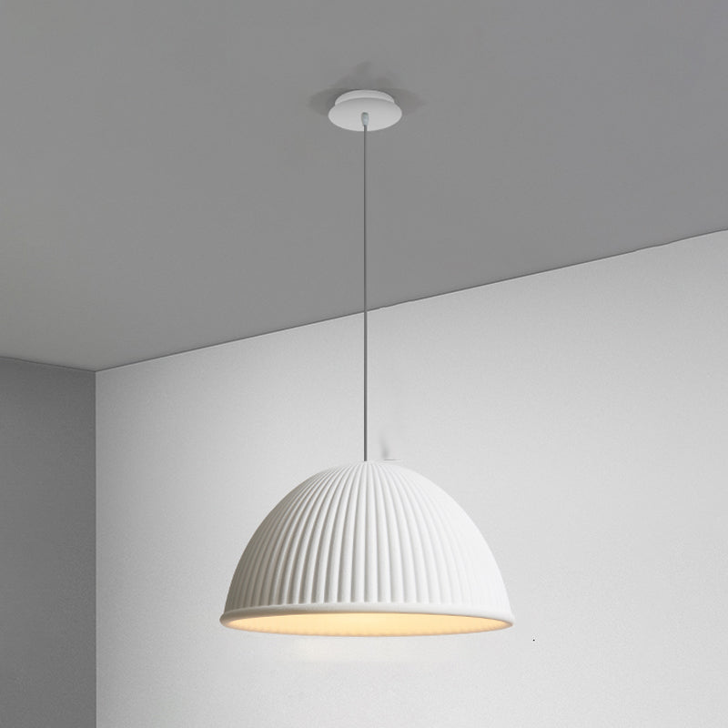 Salle à manger suspendue résine 1 ampoule de style macaron de style macaron en dôme