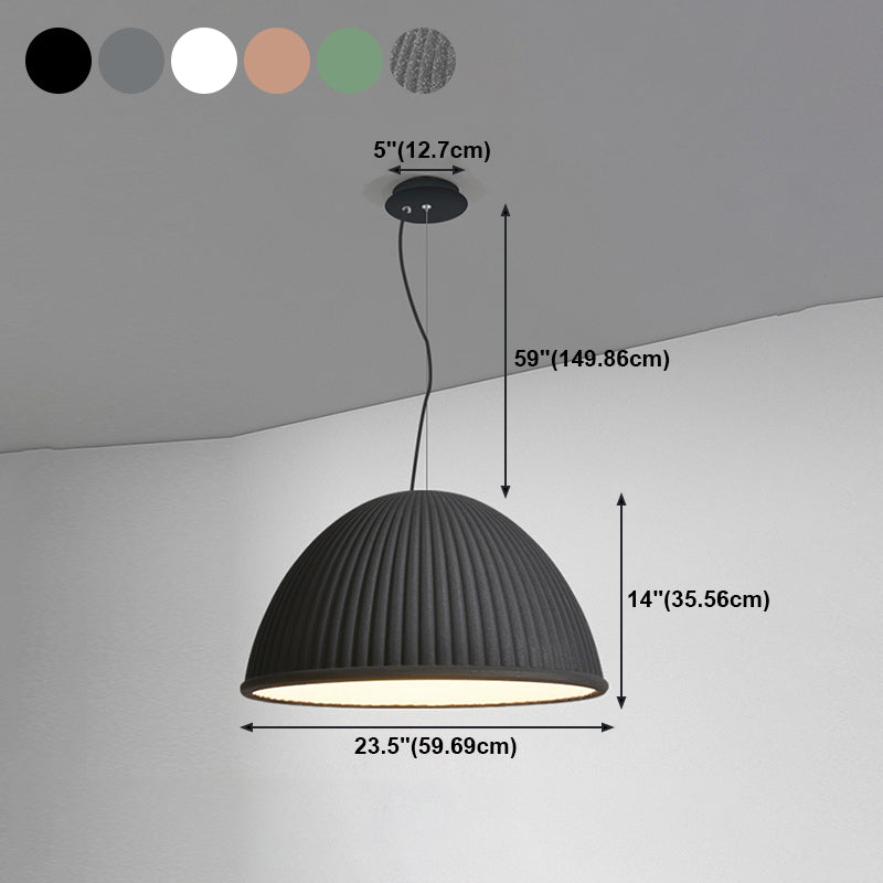 Salle à manger suspendue résine 1 ampoule de style macaron de style macaron en dôme