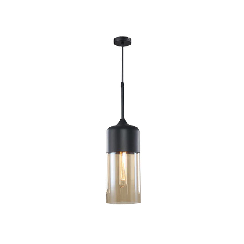 Nordic Glass Geometric Pendant Lamp Single-Bulb Dining Room Hanging Light
