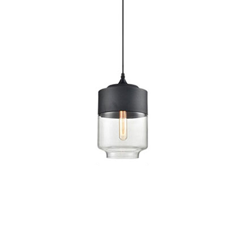 Nordic Glass Geometric Pendant Lamp Single-Bulb Dining Room Hanging Light