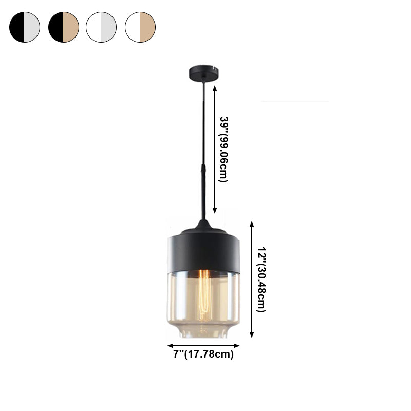 Nordic Glass Geometric Pendant Lamp Single-Bulb Dining Room Hanging Light