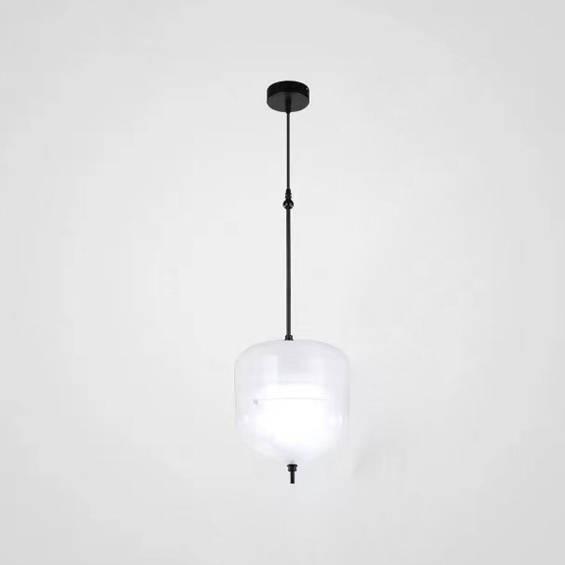 Lampe de suspension en verre de forme ovale créative moderne la lumière suspendue à 1 lumière pour salle à manger