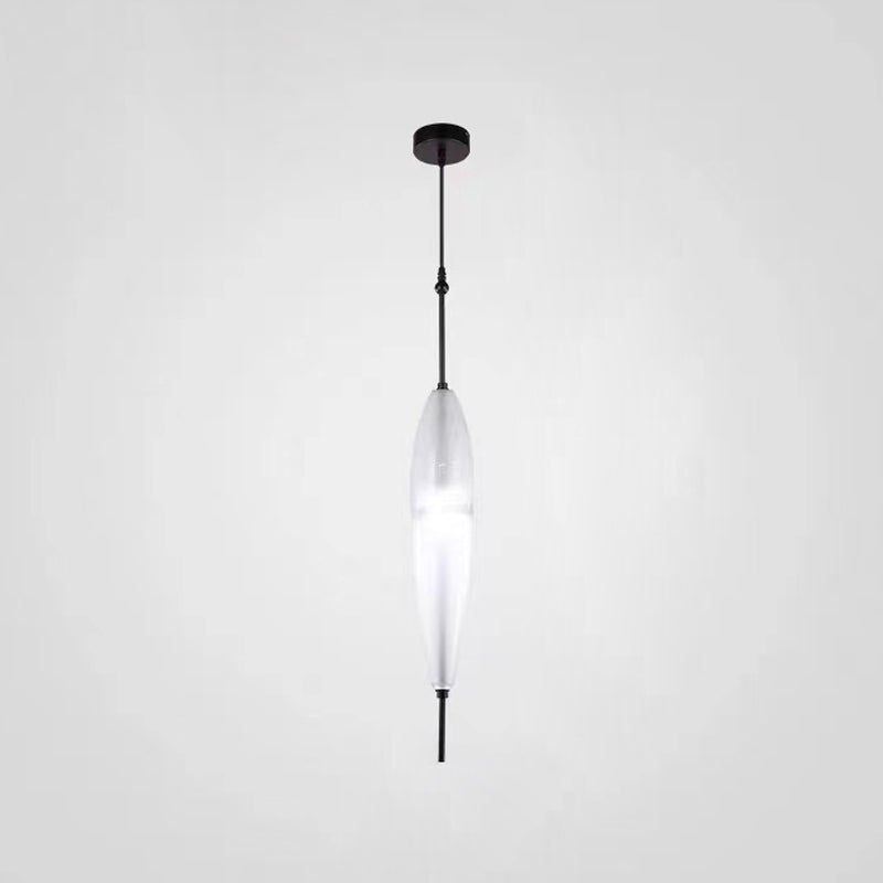Lampe de suspension en verre de forme ovale créative moderne la lumière suspendue à 1 lumière pour salle à manger