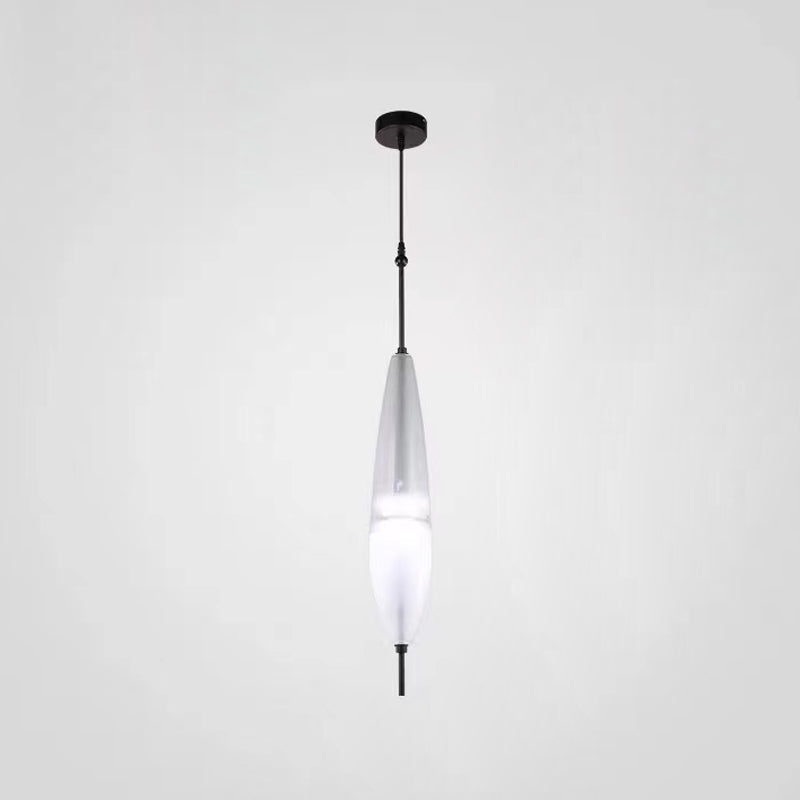 Lampe de suspension en verre de forme ovale créative moderne la lumière suspendue à 1 lumière pour salle à manger