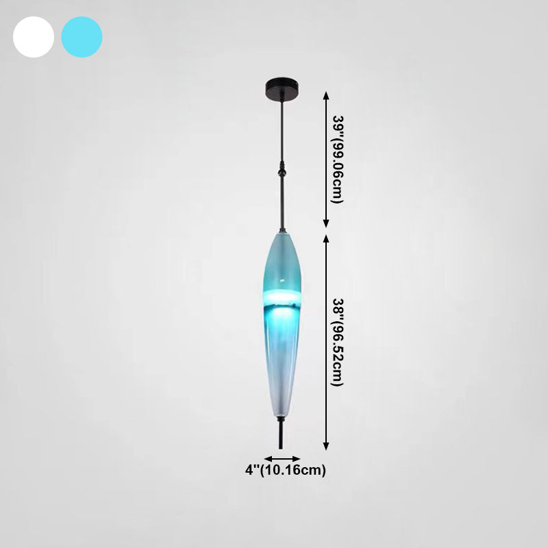 Lampe de suspension en verre de forme ovale créative moderne la lumière suspendue à 1 lumière pour salle à manger