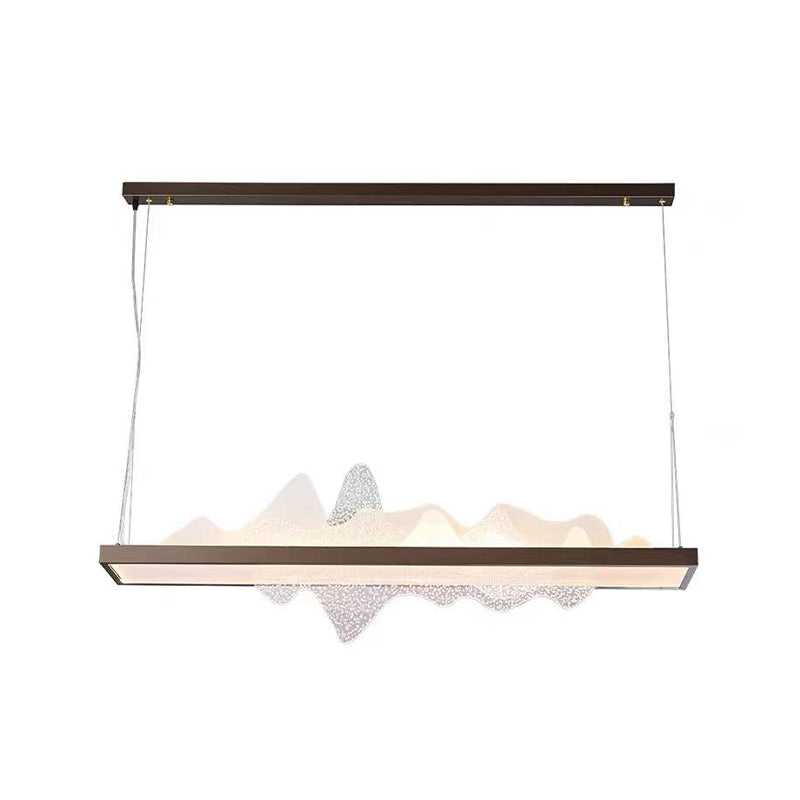 Black Metal Island Lightsing Lámpara de colgantes LED de restaurante moderno con sombra acrílica