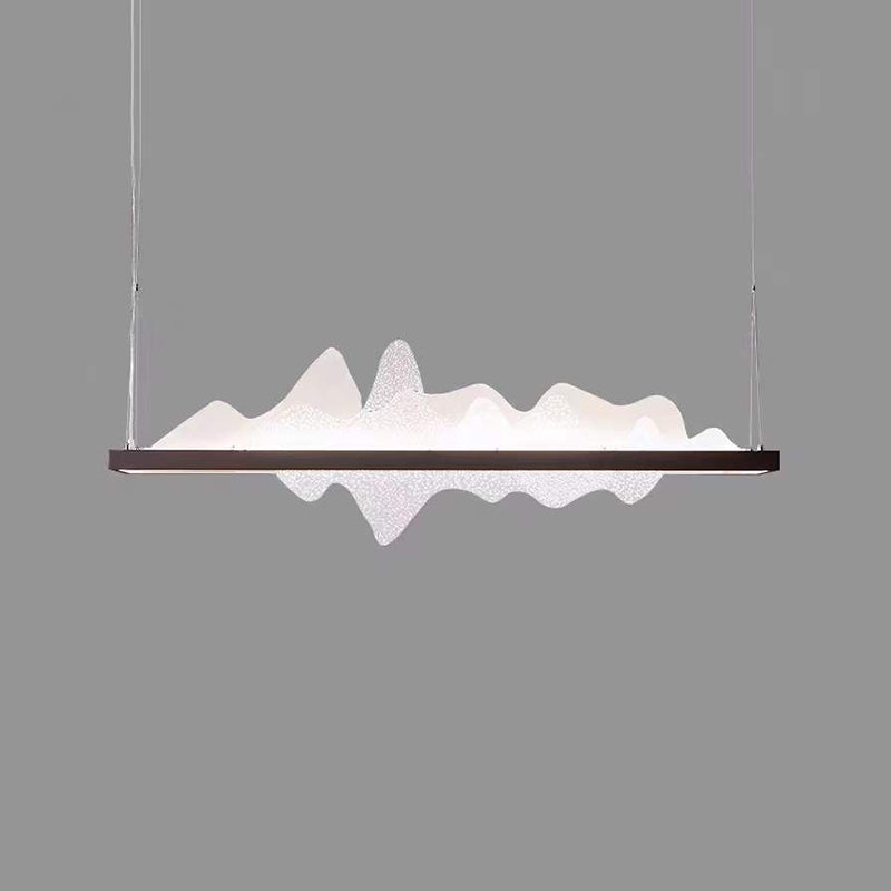 Black Metal Island Lightsing Lámpara de colgantes LED de restaurante moderno con sombra acrílica