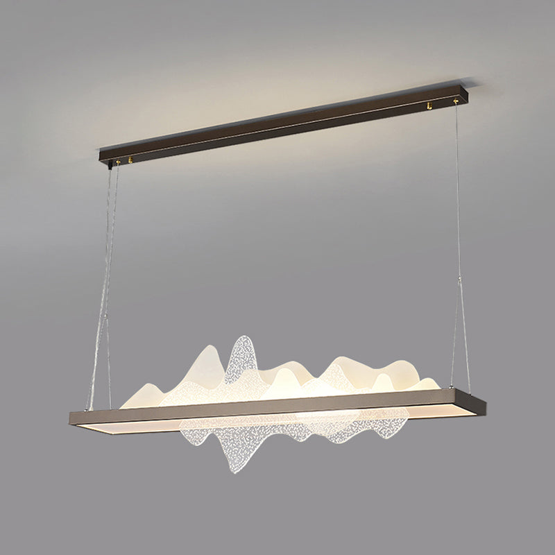 Black Metal Island Lightsing Lámpara de colgantes LED de restaurante moderno con sombra acrílica