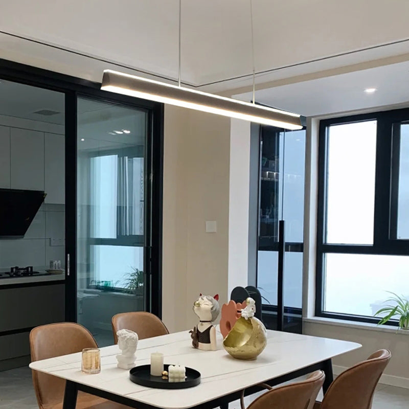 Rechteck Island Leuchte Einfache LED -Restaurant Hängende Lampe mit Acrylschatten