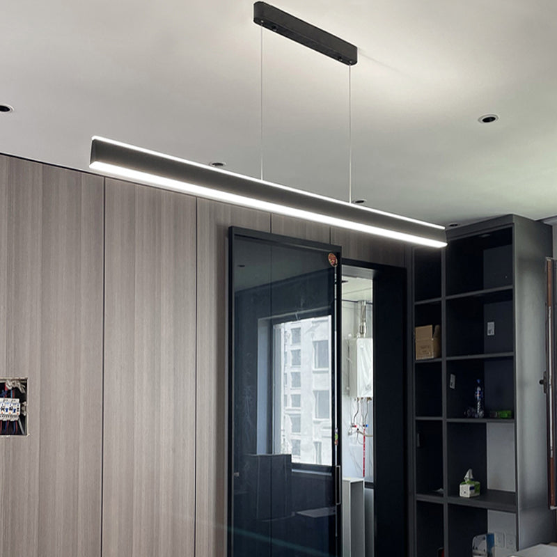 Rechteck Island Leuchte Einfache LED -Restaurant Hängende Lampe mit Acrylschatten