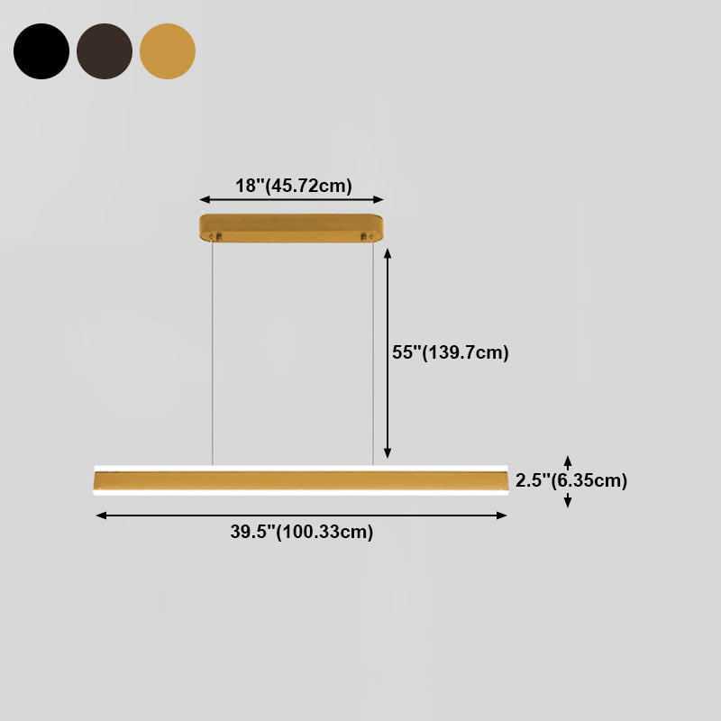 Rechteck Island Leuchte Einfache LED -Restaurant Hängende Lampe mit Acrylschatten