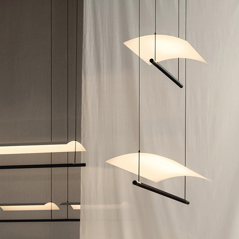 Moderne Geometry Island Leuchte weiße LED -Restaurant Hanging Lampe