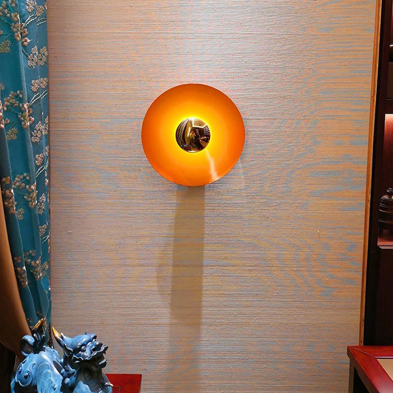 Moderne Metallwand hell hell bunte runde 12 "Breite Wandleuchten für Wohnzimmer
