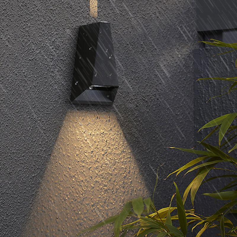 Zeitgenössische schwarze Wandleuchte geometrische Wandscheibe mit Aluminium für draußen