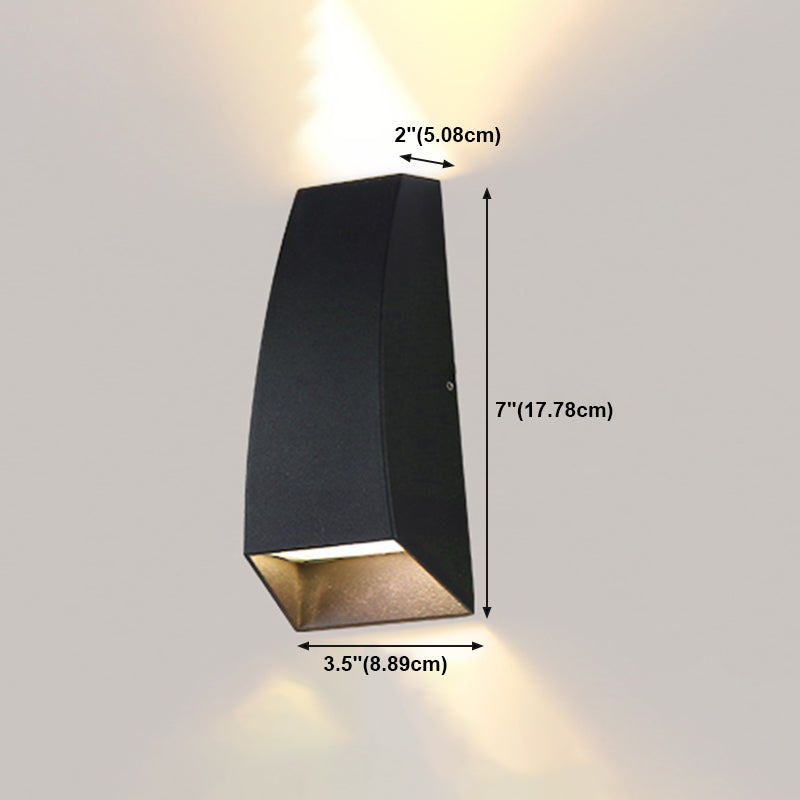Zeitgenössische schwarze Wandleuchte geometrische Wandscheibe mit Aluminium für draußen