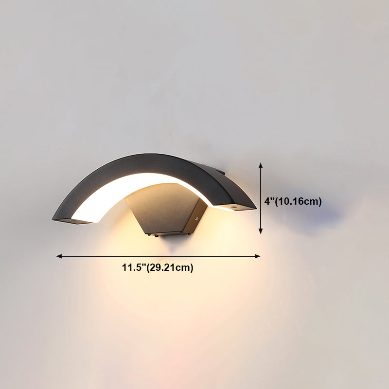 Zeitgenössische schwarze Wandleuchte geometrische Wandscheibe mit Aluminium für draußen