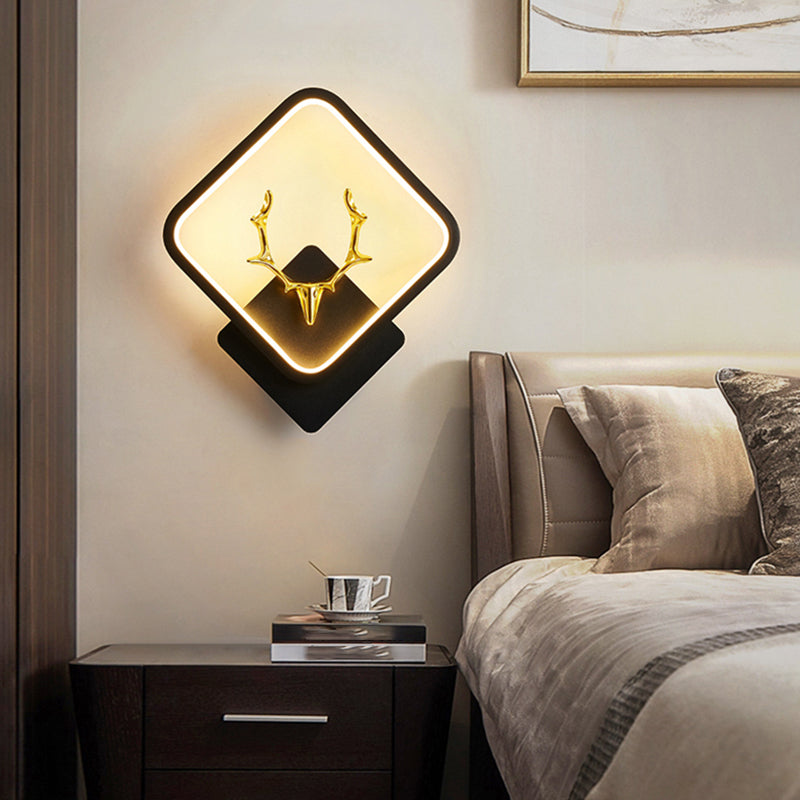 Lumo da parete contemporanea a forma geometrica Pronzo della parete a LED con metallo per camera da letto