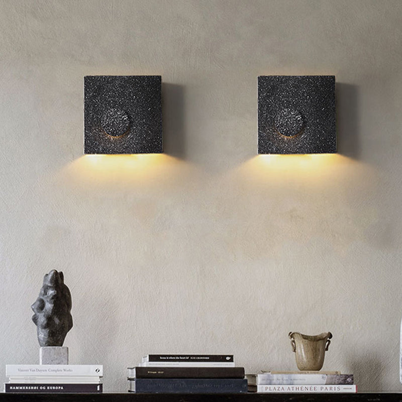 Modern Style Cement Wall Sconce Square Shape Wall Light for Living Room