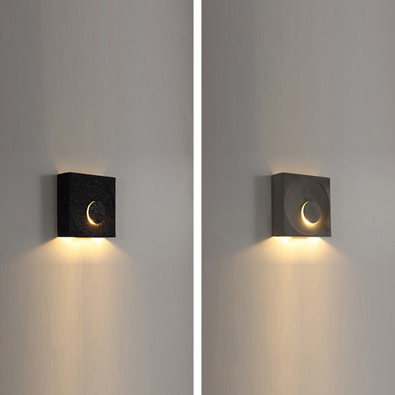 Modern Style Cement Wall Sconce Square Shape Wall Light for Living Room