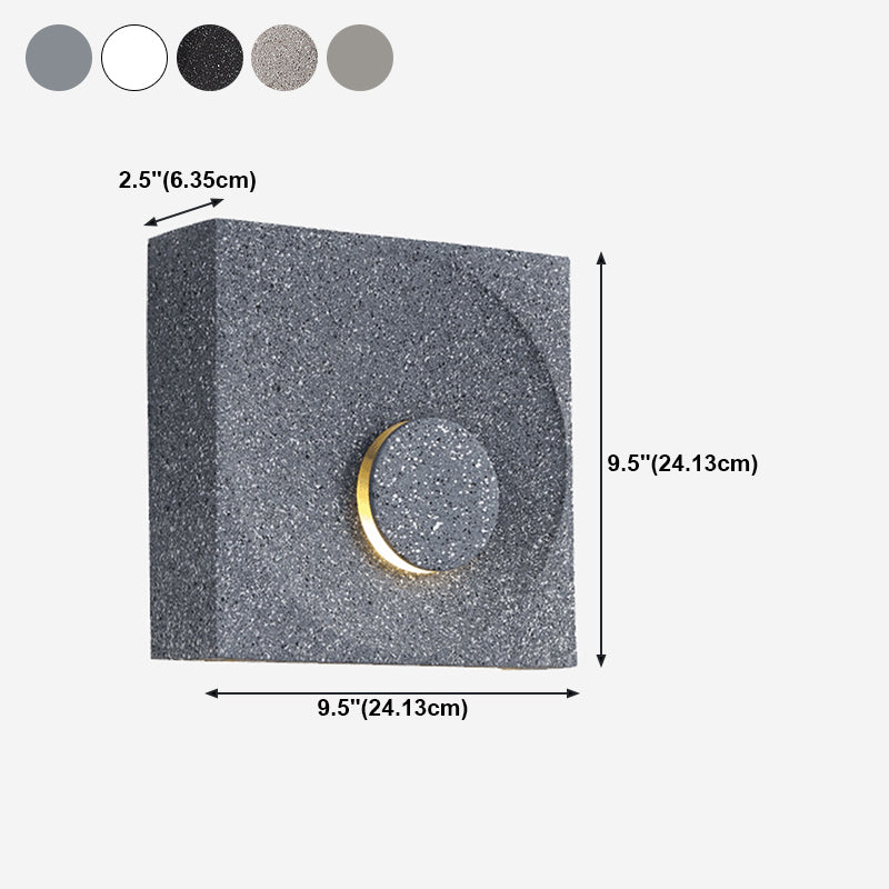 Modern Style Cement Wall Sconce Square Shape Wall Light for Living Room