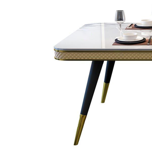Traditional Luxury Dining Table Rectangle 4 Legs Dining Table for Living Room