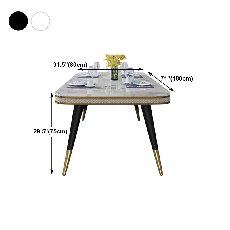 Traditional Luxury Dining Table Rectangle 4 Legs Dining Table for Living Room