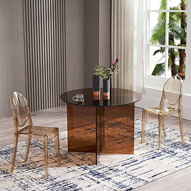 Modern Style Dinner Room Table Glass Dining Table for Home Use