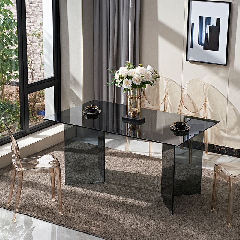 Modern Style Dinner Room Table Glass Dining Table for Home Use