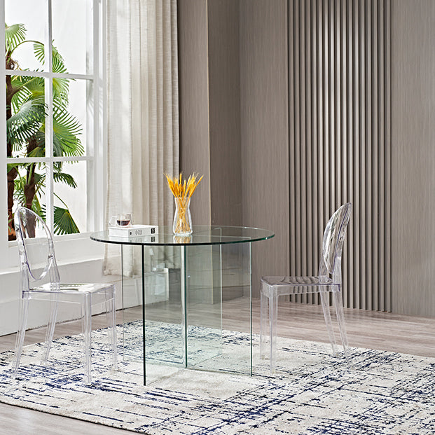 Modern Style Dinner Room Table Glass Dining Table for Home Use