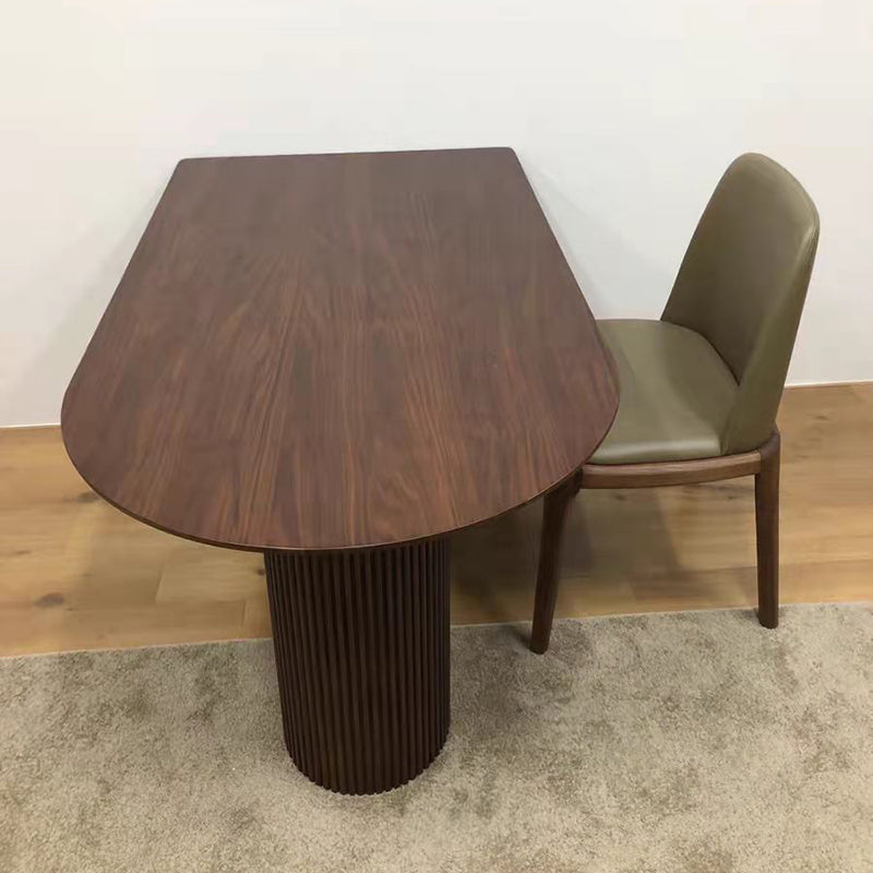 Free Form Dining Table Pinewood Solid Wood Table Contemporary with 3 Legs