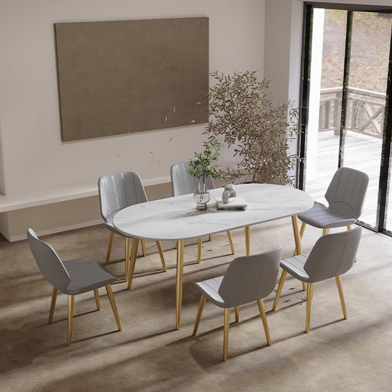 Traditional Luxury Stone Furniture Oval 4 Legs Dining Site Table for Home