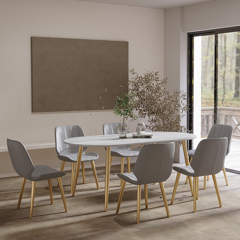 Traditional Luxury Stone Furniture Oval 4 Legs Dining Site Table for Home
